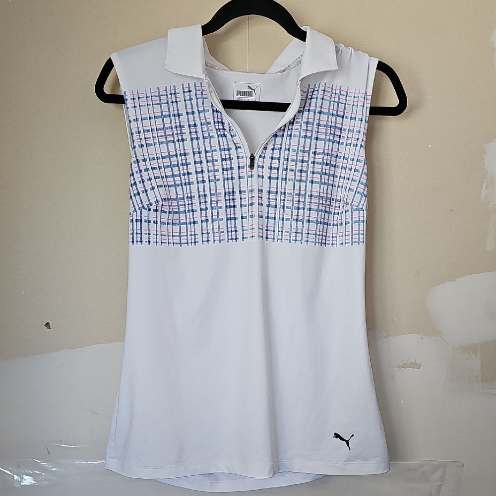 White Sleeveless Polo Shirt